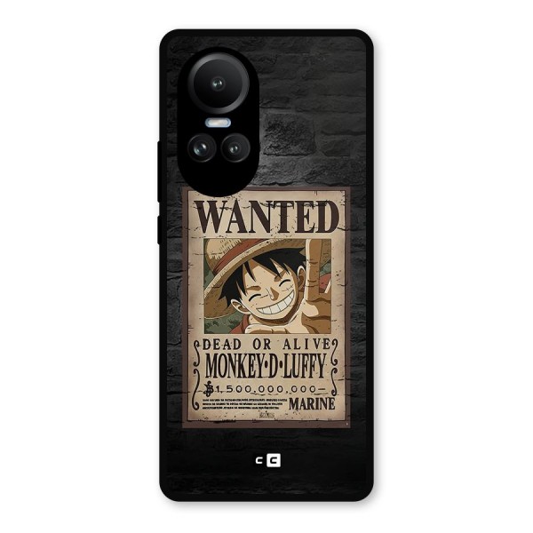 Luffy Wanted Metal Back Case for Oppo Reno10