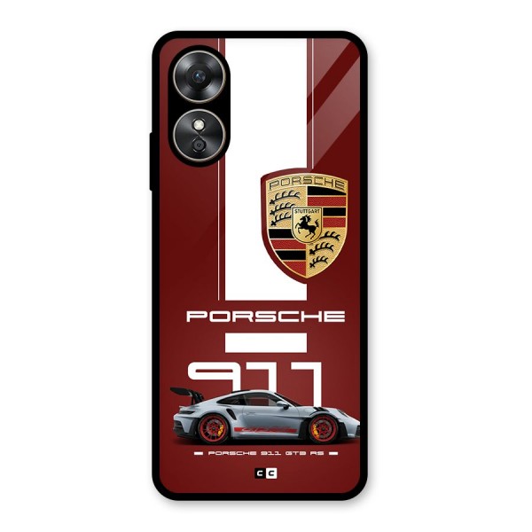 Luxe Supercar Glass Back Case for Oppo A17