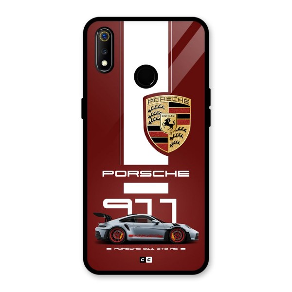 Luxe Supercar Glass Back Case for Realme 3