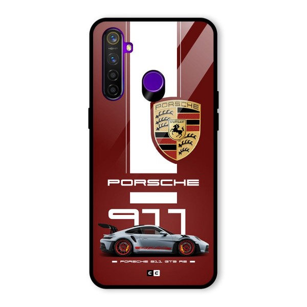 Luxe Supercar Glass Back Case for Realme 5 Pro