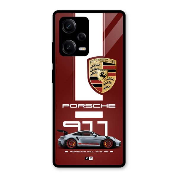 Luxe Supercar Glass Back Case for Redmi Note 12 Pro