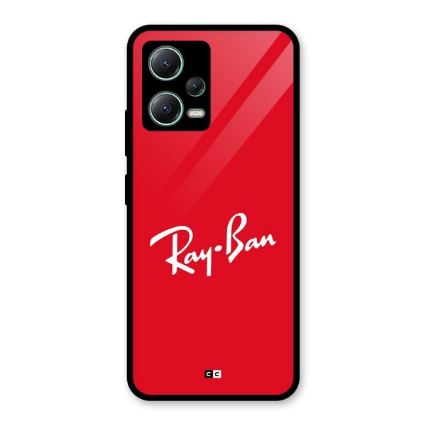 Luxury Red Glass Back Case for Poco X5