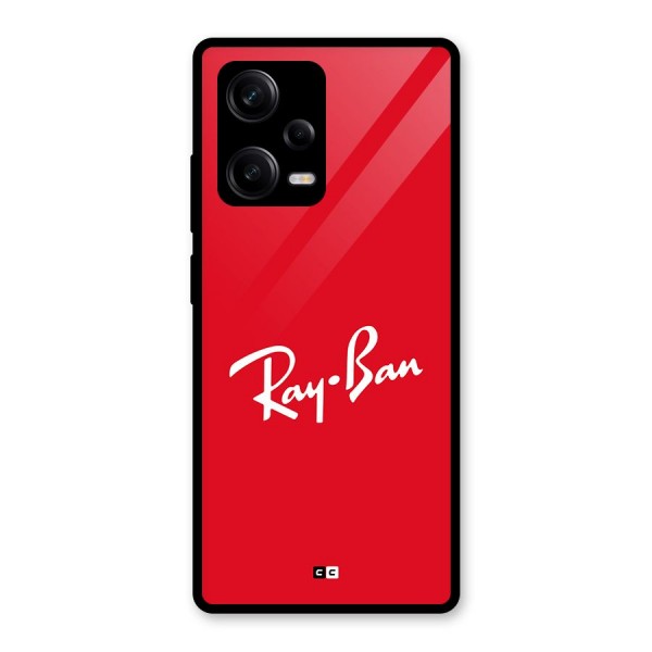 Luxury Red Glass Back Case for Redmi Note 12 Pro