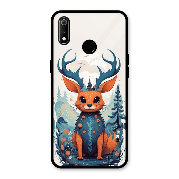 Magestic Animal Glass Back Case for Realme 3