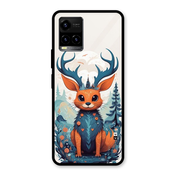 Magestic Animal Glass Back Case for Vivo Y21G