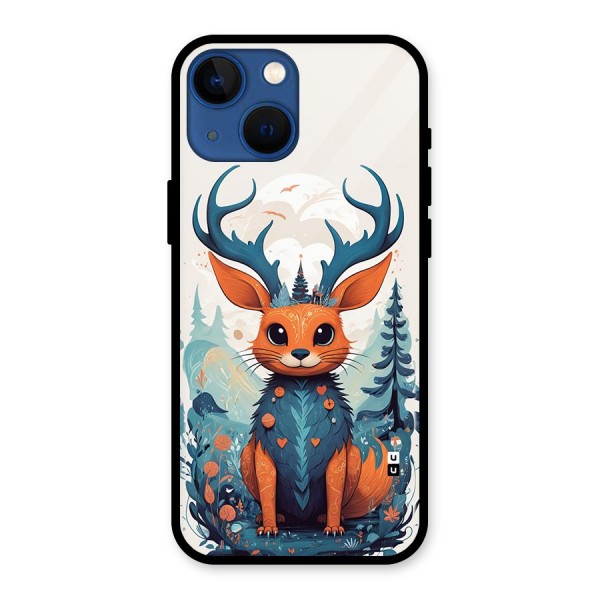 Magestic Animal Glass Back Case for iPhone 13 Mini