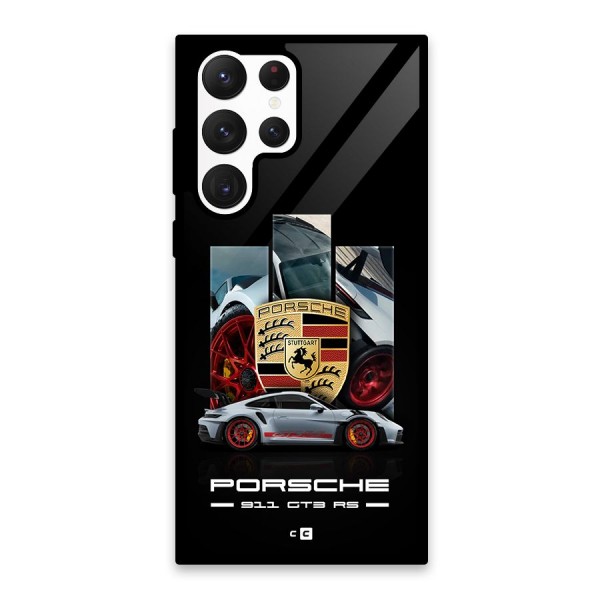 Magnificent Supercar Glass Back Case for Galaxy S22 Ultra 5G