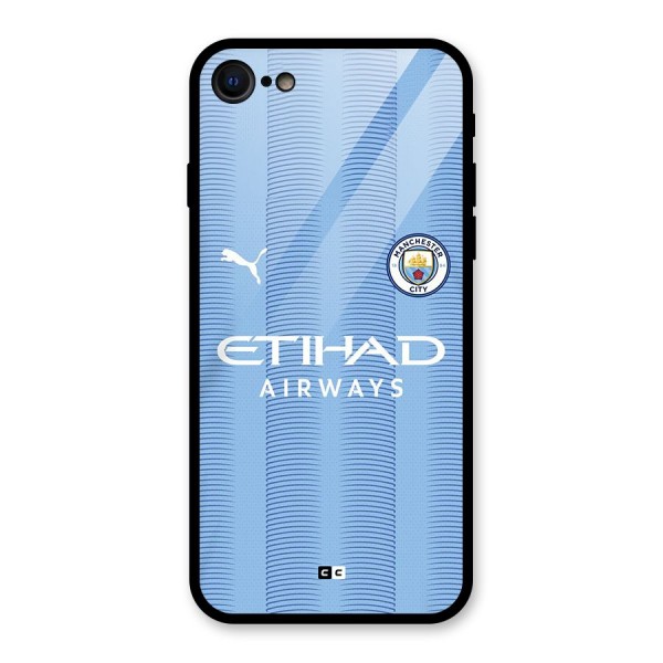 Manchester Etihad Jersey Glass Back Case for iPhone 8