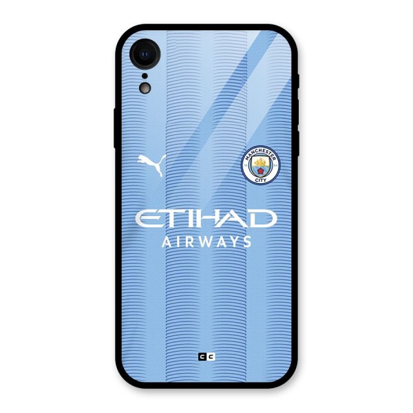 Manchester Etihad Jersey Glass Back Case for iPhone XR