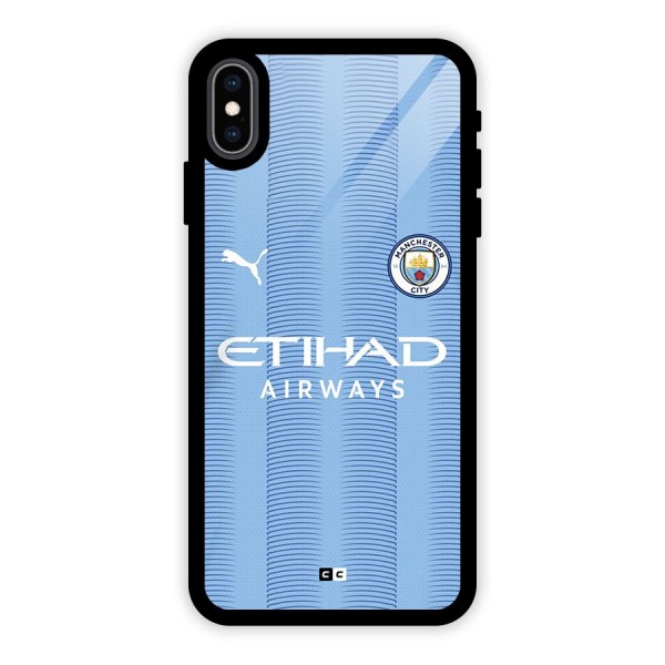 Manchester Etihad Jersey Glass Back Case for iPhone XS Max