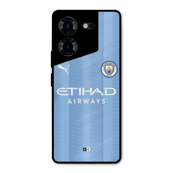 Manchester Etihad Jersey Metal Back Case for Tecno Pova 5 Pro 5G