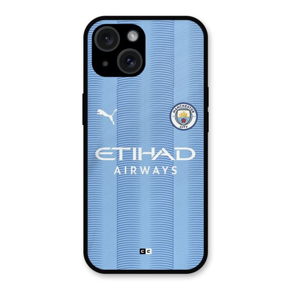 Manchester Etihad Jersey Metal Back Case for iPhone 15