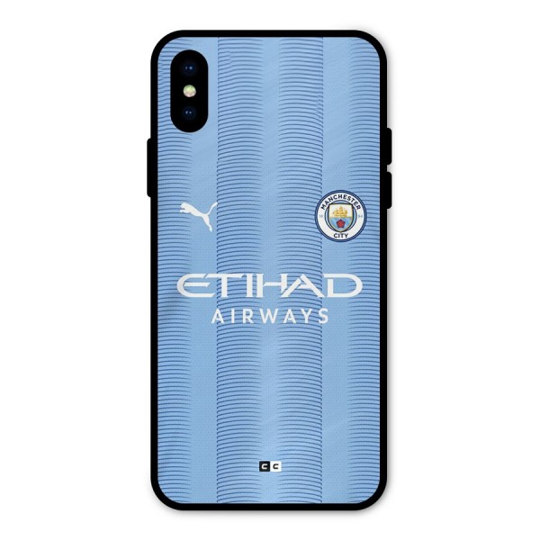 Manchester Etihad Jersey Metal Back Case for iPhone X