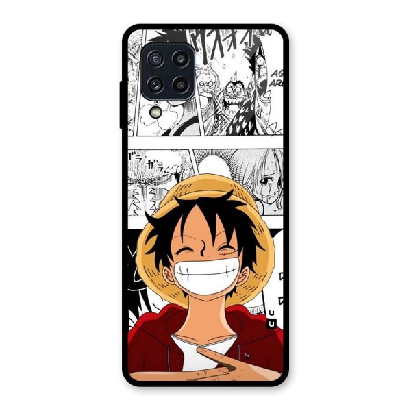 Manga Style Luffy Glass Back Case for Galaxy M32