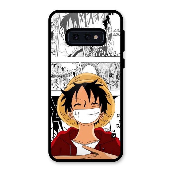 Manga Style Luffy Glass Back Case for Galaxy S10e