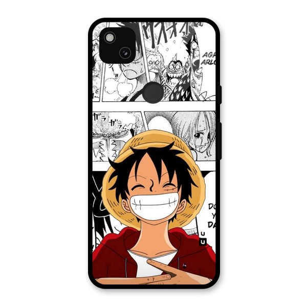 Manga Style Luffy Glass Back Case for Google Pixel 4a