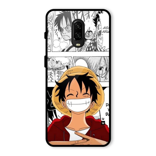 Manga Style Luffy Glass Back Case for OnePlus 6T