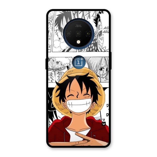Manga Style Luffy Glass Back Case for OnePlus 7T