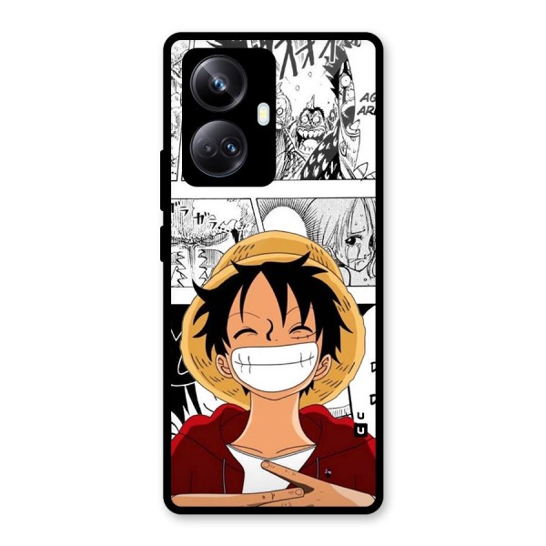 Manga Style Luffy Glass Back Case for Realme 10 Pro Plus
