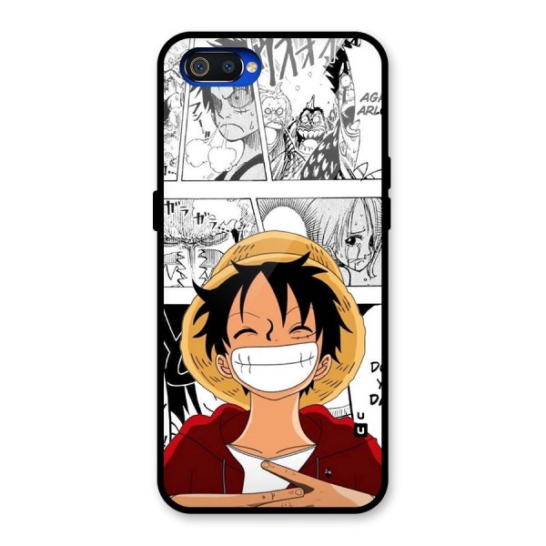 Manga Style Luffy Glass Back Case for Realme C2