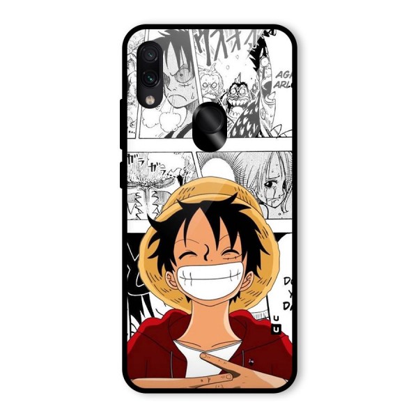 Manga Style Luffy Glass Back Case for Redmi Note 7