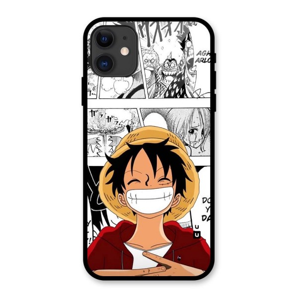 Manga Style Luffy Glass Back Case for iPhone 11