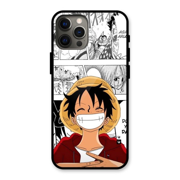 Manga Style Luffy Glass Back Case for iPhone 12 Pro Max