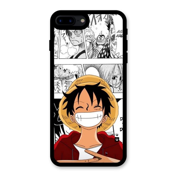 Manga Style Luffy Glass Back Case for iPhone 7 Plus