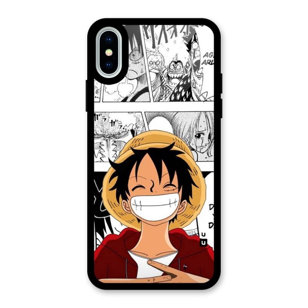 Manga Style Luffy Glass Back Case for iPhone X