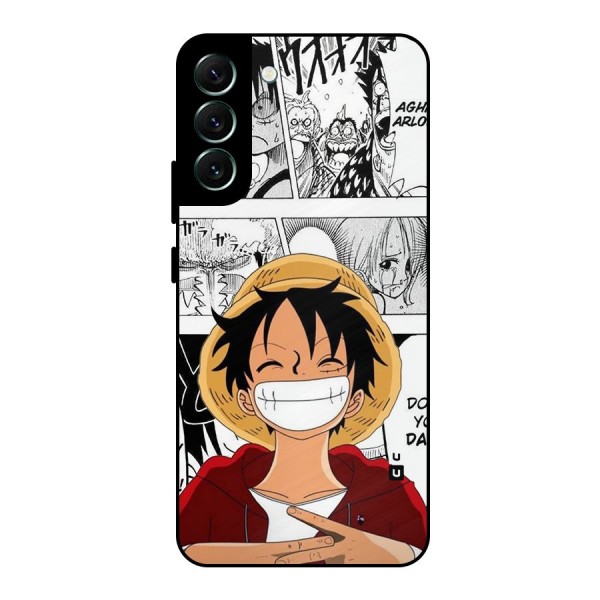 Manga Style Luffy Metal Back Case for Galaxy S22 Plus 5G
