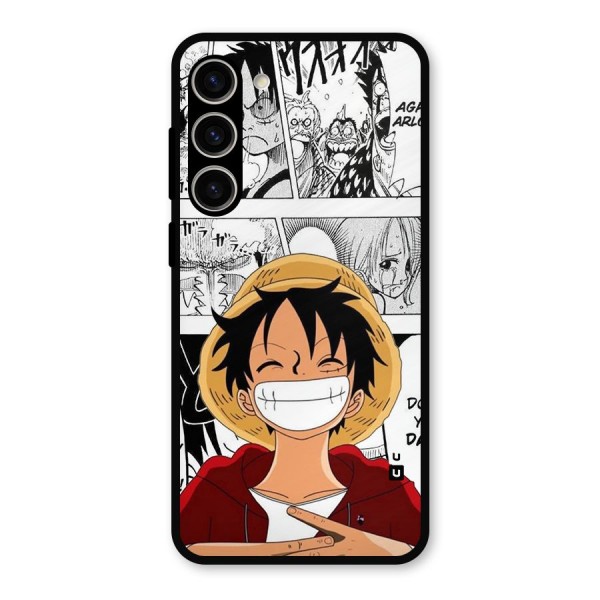 Manga Style Luffy Metal Back Case for Galaxy S23 Plus