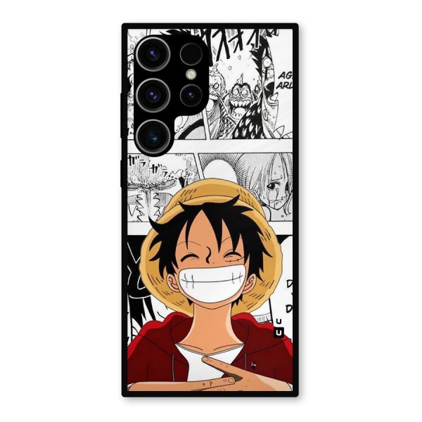 Manga Style Luffy Metal Back Case for Galaxy S23 Ultra