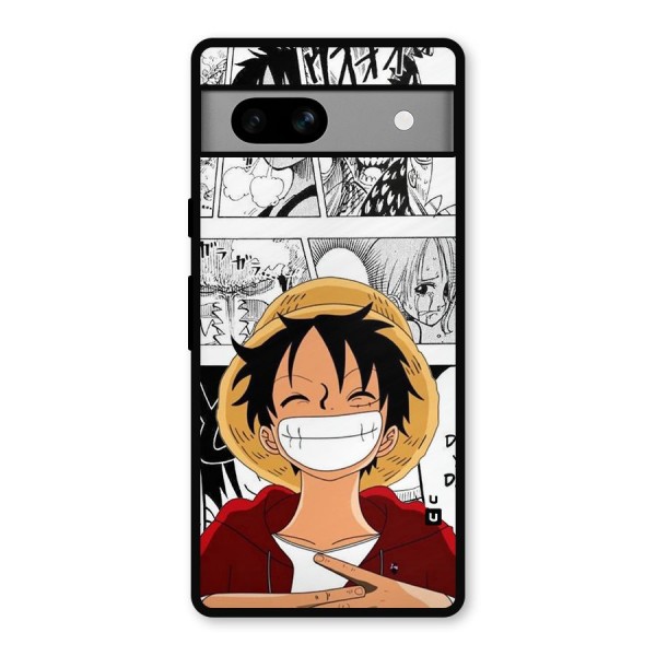 Manga Style Luffy Metal Back Case for Google Pixel 7a