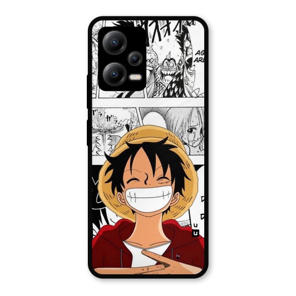 Manga Style Luffy Metal Back Case for Redmi Note 12 5G