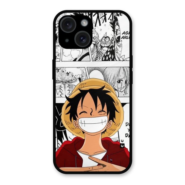 Manga Style Luffy Metal Back Case for iPhone 15