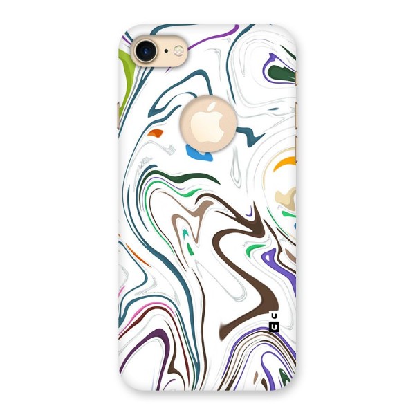 Marbled Printed Art Back Case for iPhone 7 Logo Cut