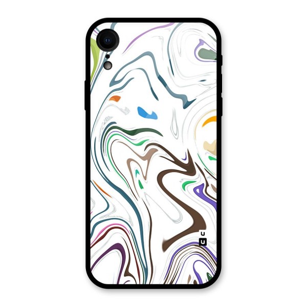 Marbled Printed Art Glass Back Case for iPhone XR
