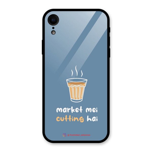 Market Mei Cutting Hai SteelBlue Glass Back Case for iPhone XR