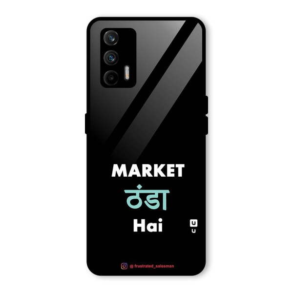 Market Thanda Hai Black Glass Back Case for Realme X7 Max