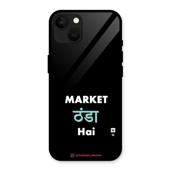 Market Thanda Hai Black Glass Back Case for iPhone 13
