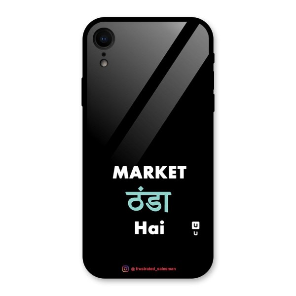 Market Thanda Hai Black Glass Back Case for iPhone XR