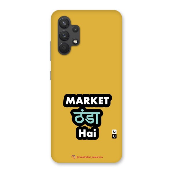 Market Thanda Hai Mustard Yellow Glass Back Case for Galaxy A32