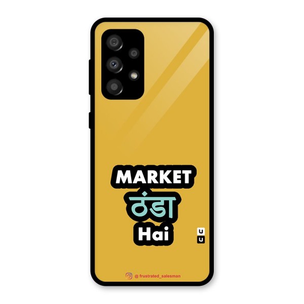 Market Thanda Hai Mustard Yellow Glass Back Case for Galaxy A32