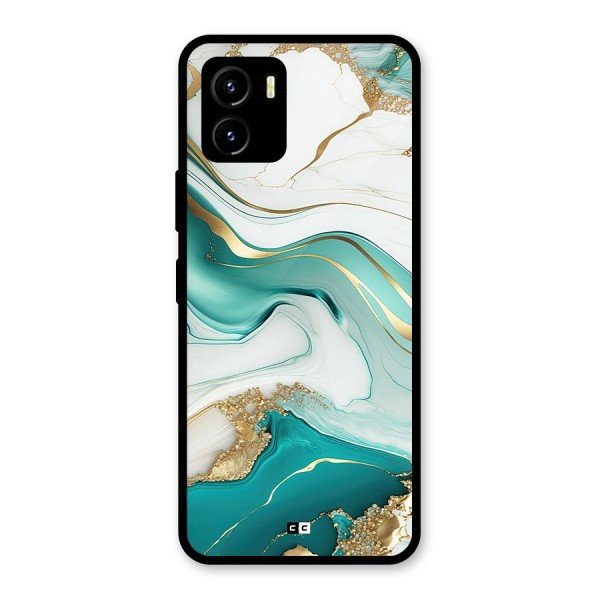 Marvelous Marble Glass Back Case for Vivo Y15s