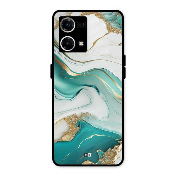 Marvelous Marble Metal Back Case for Oppo F21 Pro 4G