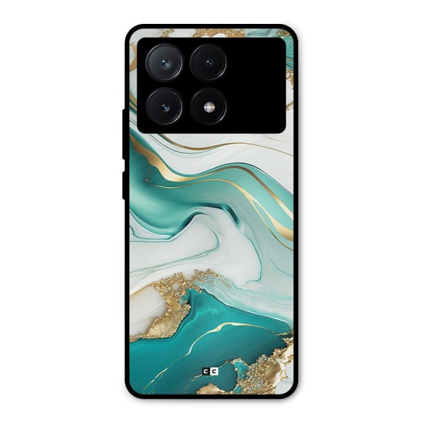 Marvelous Marble Metal Back Case for Poco X6 Pro
