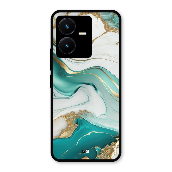 Marvelous Marble Metal Back Case for Vivo Y22