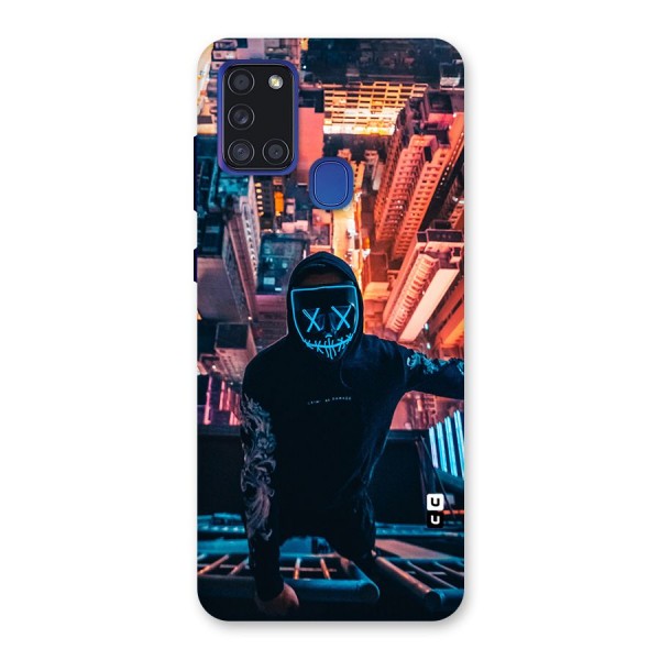 Mask Guy Climbing Building Back Case for Galaxy A21s