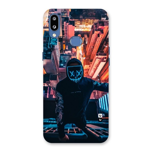 Mask Guy Climbing Building Back Case for Galaxy M01s