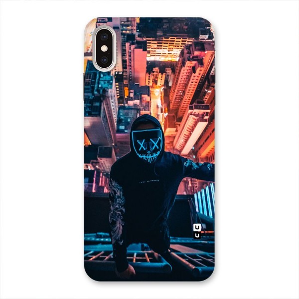 Mask Guy Climbing Building Back Case for iPhone XS Max